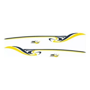 Imagem de Kit Adesivo Faixa Lancha Luna 180 Azul Marinho E Amarelo - SPTS