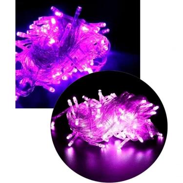 Imagem de Pisca Cordão 100 Lâmpadas Led Roxo 8 Funções 9 Metros E 220v