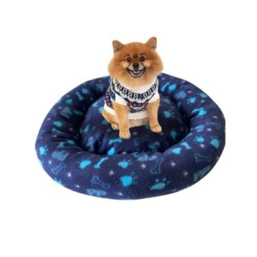 Imagem de Cama caminha relax cachorro e gato pet redonda cor azul - GOVIA