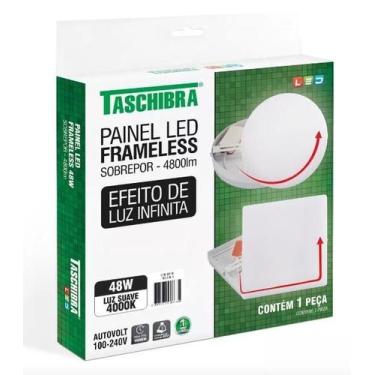 Imagem de Painel de Led Plafon Frameless Sobrepor Quadrado 48W 30x30cm Taschibra