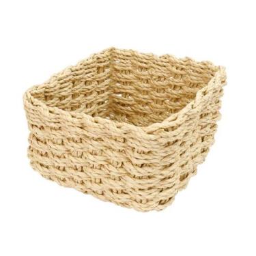 Imagem de Cesto Organizador de Palha Decorativo Quadrado Grande - VESTIGE, UNICA