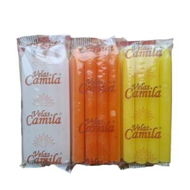 Imagem de Velas camila n5  caixa com 24 pacotes com 8 velas cada, BRANCO
