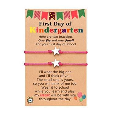 Imagem de Pulseiras First Day of School, preto/rosa/azul/vermelho/fúcisia Star Bracelets for Mommy and Me, Corda, Sem pedras preciosas