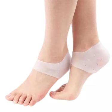 Imagem de Kit Par De Meia Silicone Para Hidratar Os Pés Calcanhar Gel Palmilha Anti Rachadura Protetor Esporão Facite Fascite Calcanheira Macios Hidratante (1 Par)