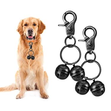 Imagem de Coleira de gato e cachorro, pacote com 2, sino extra alto para rastreamento de animais de estimação e salvamento da vida selvagem, pássaros, anel dividido de ferro durável e clipe de sino de lagosta, Please refer to the last image for size & weight, Zinco, Sem Pedra Preciosa