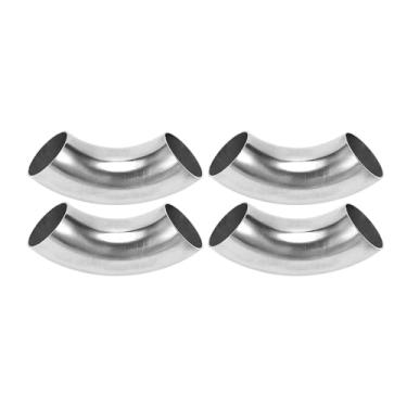 Imagem de Motoforti 4 peças 90 graus curva mandril cotovelo carro modificado tubo de escape tubulação 3.8 cm espessura OD 1,2 mm/18GA 38x126x1,2 mm 201 aço inoxidável 4pcs