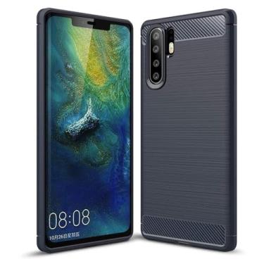 Imagem de Vavies Capa para Huawei P30 Pro, P 30 Pro VOGL29, capa de fibra de carbono, capa fina e macia de TPU com absorção de choque, à prova de choque, para Huawei P30 Pro, azul marinho