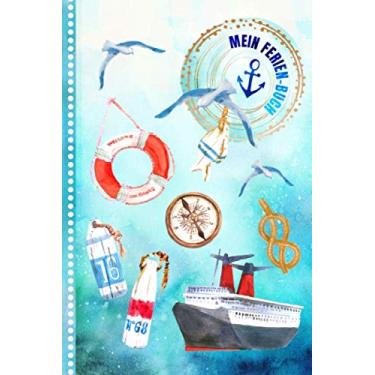 Imagem de Ferienbuch: Kreuzfahrt Reise Tagebuch Liniert zum Selberschreiben, ca. A5 - Reisejournal Notizbuch mit Linien für Meer, See Urlaub Maritim, Schiffahrt Ferien - Reisetagebuch Nautisch Blau DIY, Leicht