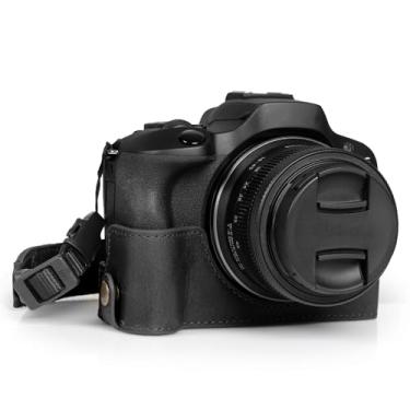 Imagem de Mega Gear Ever Ready Capa de meia câmera de couro genuíno compatível com Canon EOS R100 - preta