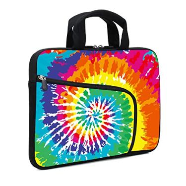 Imagem de AMARY Capa para laptop 29.5 cm-31.0 cm Chromebook capa Ultrabook capa para notebook bolsa mensageiro PC capa tablet capa neoprene alça manga para homens mulheres (arco-íris)
