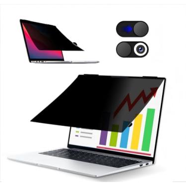 Imagem de JiSiTeCai Filtro de tela de privacidade flip 360° para MacBook Pro 13 polegadas (2016-2024, M1, M2, M3) e MacBook Air 13 (2016-2023, M1), filtro de privacidade removível para laptop com capa de