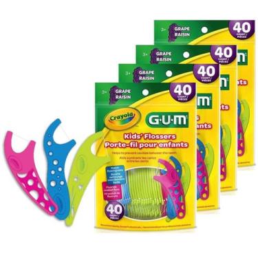 Imagem de Fio Dental C/ Cabo Kids Flossers Uva Crayola Gum C/160