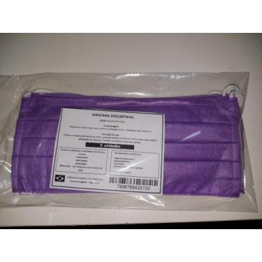 Imagem de Mascara Descartável Dupla - Pacote com 5 Unidades - Malaba, Roxa