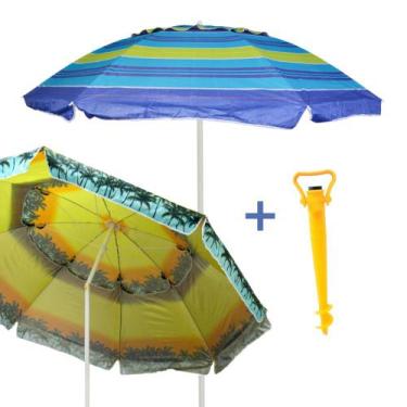 Imagem de Kit Guarda Sol Articulável 2,4 metros Gigante + Saca Areia - Sun Way