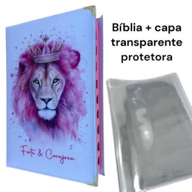 Imagem de Biblia Arc Hiper com Harpa Leão Forte e corajosa Capa dura Acolchoada 