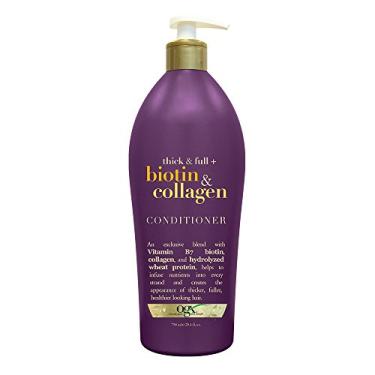 Imagem de OGX Thick & Full Biotin & Collagen Conditioner, Salon Size, (Pack of 2) 25.4 Ounce Bottle, Paraben Free, Sulfate Free, Sustainable Ingredients, Nourishing and Strengthening OGX