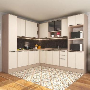 Imagem de Cozinha Modulada Stylo 518cm com Paneleiro e Torre Quente - Casa Lar L