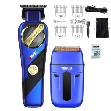 Imagem de Kit 2 Maquina Wmark NG9213 Acabamento Shaver NG984A Azul, Bivolt