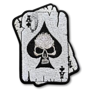Imagem de Patchicon4u Clássico Joker Baralho Poker Devil Demon Funny Game White Design Rockabilly Rocker Iron on Sew on Bordado Aplique Patch para Camisas Jeans Roupas