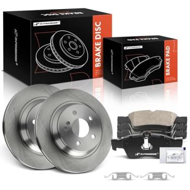 Imagem de A-Premium Rotores de freio a disco ventilados traseiros de 11,80 polegadas (299,6 mm) + kit de pastilhas de cerâmica compatível com modelos selecionados Mercedes-Benz - S430 2003-2006, S500 2003-2006,