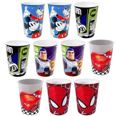 Imagem de 10 Copos 320ml para Base de Ovo de Páscoa Caseiro Mickey Aranha Carros