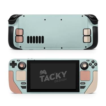 Imagem de TACKY DESIGN Película com bloqueio de cor compatível com Steam Deck Skin LCD e compatível com Steam Deck OLED Skin, decalque de vinil premium 3M cor sólida pastel, linda capa completa (azul e