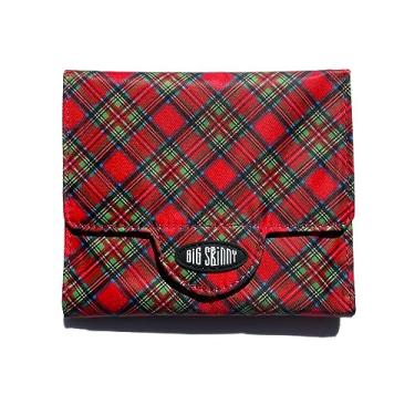 Imagem de Big Skinny Carteira Trixie Trifold, comporta até 30 cartões (Sangria Red Plaid)