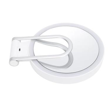 Imagem de Espelho de Maquiagem de Viagem Com Luzes, Magnificação de Dupla Face Espelho Espelho Ajustável Espelho de Beleza Iluminada Portátil para Viagem de Viagem Em Casa (20x)