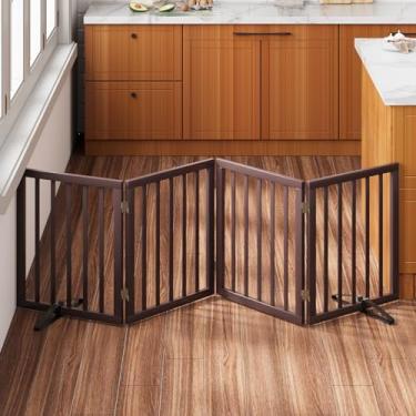 Imagem de Mino Kesper Portão Para Cães De 37-74" De Largura, Portões De Bambu Para Cães Para Portas De Casa, Escadas, Portões Independentes Para Animais De Estimação Para Cães, Portão De Cerca Para Filhotes D