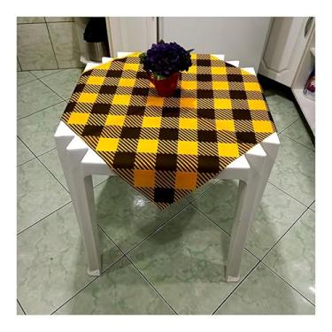 Imagem de Toalha De Mesa Tnt XADREZ XADREZAO PRETO E AMARELO 70x70 6 Uni