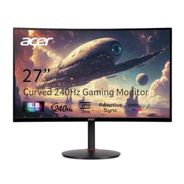Imagem de acer Nitro Xz270 Xbmiipx 27" 1500R Curvo Full Hd (1920 X 1080) Va Zero-Frame Gaming Monitor Com Adaptive Sync, Taxa De Atualização De 240 Hz E 1 Ms Vrb (Displayport E 2 Portas Hdmi 2.0), Preto