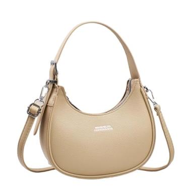 Imagem de Bolsa Meia-Lua Baguete - Alça Ajustável Ombro/Transversal para Uso Diário e Eventos (Caqui)