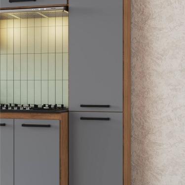 Imagem de Paneleiro 2 Portas 2 Prateleiras Giovanna Freijó/Cinza