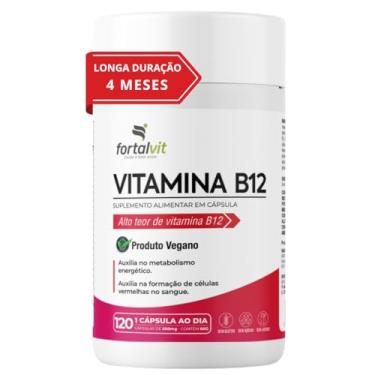 Imagem de Vitamina B12 Ativa (metilcobalamina) Longa Duração: 4 Meses de Uso, Cápsulas Vegana, 120 Cápsulas,Fortalvit