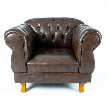 Imagem de Poltrona Chesterfield Capitonê Elisabeth Corano Marrom Decoração, Recepção, Salas de Tv e Estar