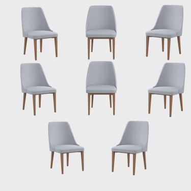 Imagem de Conjunto 8 Cadeiras Madeira Maciça Concha Anatômica Confortável Kelly
