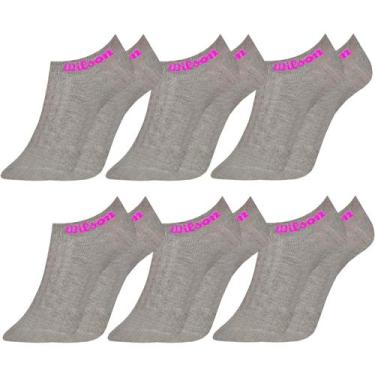 Imagem de Kit 6 Pares Meias Wilson Cano Curto Feminina Cinza