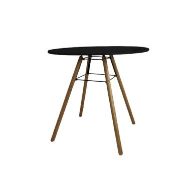 Imagem de Mesa de Jantar Nina Redonda Mdf Sala Cozinha Moderna (Preto, 90)