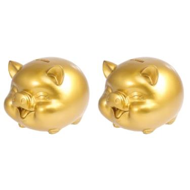 Imagem de Ciieeo Cofrinho De Resina Dourada Com 2 Peças - Lindo Cofrinho De Porco Para Crianças E Adultos Decoração De Casa E Aniversário
