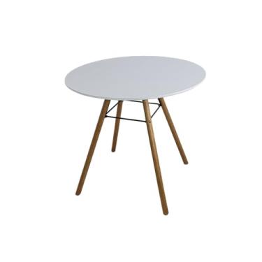 Imagem de Mesa de Jantar Nina Redonda Mdf Sala Cozinha Moderna (Branco, 90)