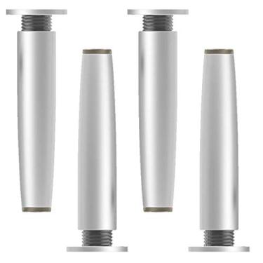 Imagem de LUOFDCLDDD Pernas de móveis, 4 peças de pernas metálicas, pernas de sofá de liga de alumínio afuniladas, pés de substituição, para sofá, mesa, cadeira, cabine de chá, com tapete de borracha