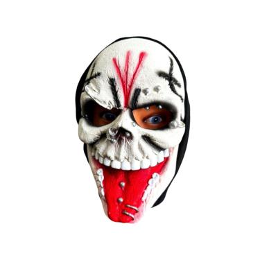 Imagem de Fantasia Máscara Caveira com piercing e capuz de látex Punk