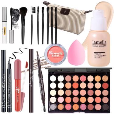 Imagem de Kit completo de maquiagem ybuete para meninas, adolescentes e mulheres, com bolsa