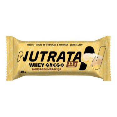 Imagem de Barra de Proteína Nutrata Whey Grego Sabor Mousse de Maracujá com 11g 
