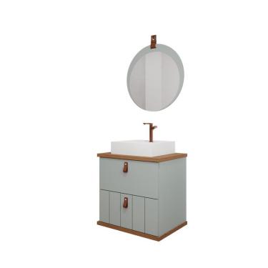 Imagem de Gabinete de Banheiro Milano 60 com Espelho Lua Pistache/Freijo - mgm