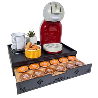 Imagem de Porta Cápsulas Com Gaveta e Bandeja cor Preto 24 Cápsulas