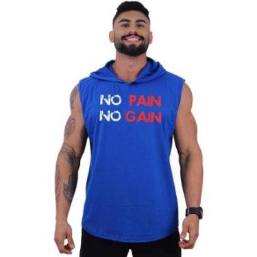 Imagem de Regata Longline com Touca Masculina MXD Conceito No Pain No Gain Letreiro-Masculino