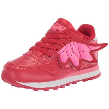 Imagem de Reebok Tênis de couro clássico infantil unissex, Máscaras de pijama coruja/vermelho/rosa, 4 Toddler