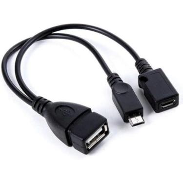 Imagem de Cabo OTG Micro USB ANRANK MO2001AK com alimentação USB para Samsung/HTC/Nexus/Lg telefones e tablets – Preto (pacote com 2)