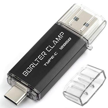Imagem de Pen Drive 3.0 USB Tipo-C de 128 GB, unidade dupla BorlterClamp USB C, pen drives OTG para smartphones Android, Samsung Galaxy S10/S9/S8/Note 9, LG, Google Pixel, PC (preto)